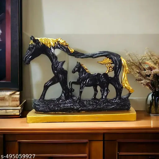 Antique Horse & Baby Figurine – Feng Shui Home & Office Decor