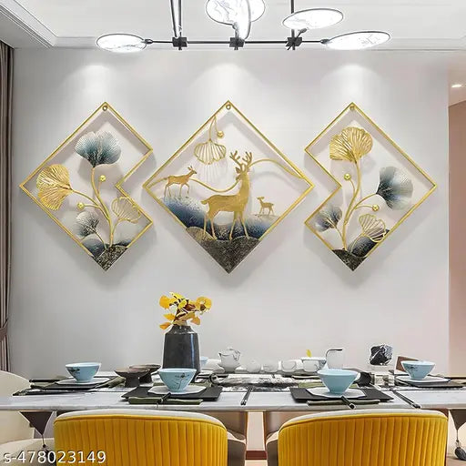 Metal Deer wall art multicolor for Home Decoration