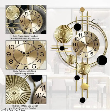 Stylish Metal Wall Clock – Elegant Home Decor for Living & Bedroom